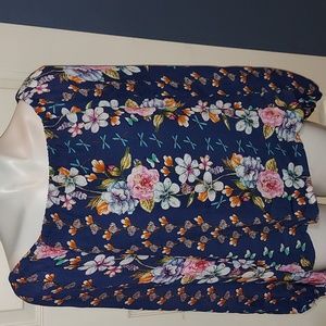 Parker NY‎ Blouses Navy Meadow Off-Shoulder Top Medium